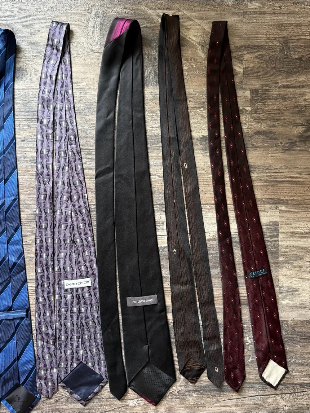Lot of 7 assorted blue purple pink black men’s neck ties Puritan Croft & Barrow